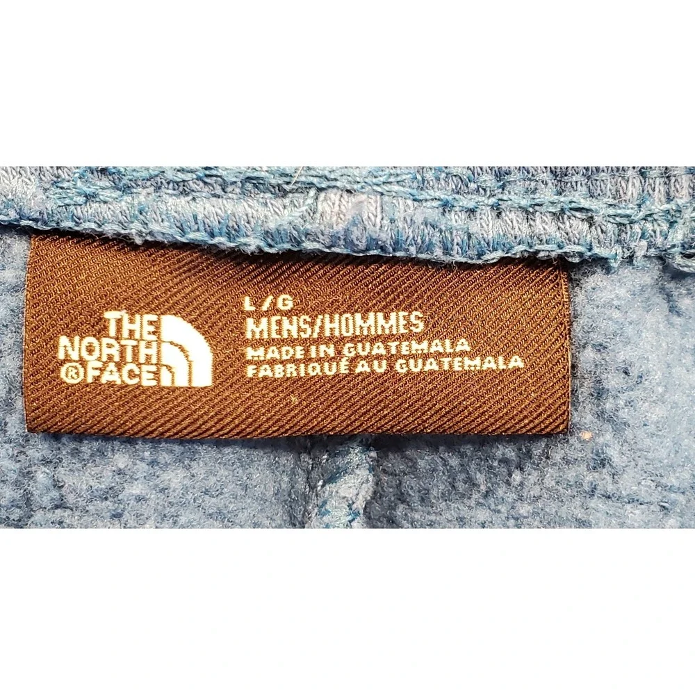 The North Face Mens Blue Fleece Sweat Shorts Size Large Logo Patch Drawstring